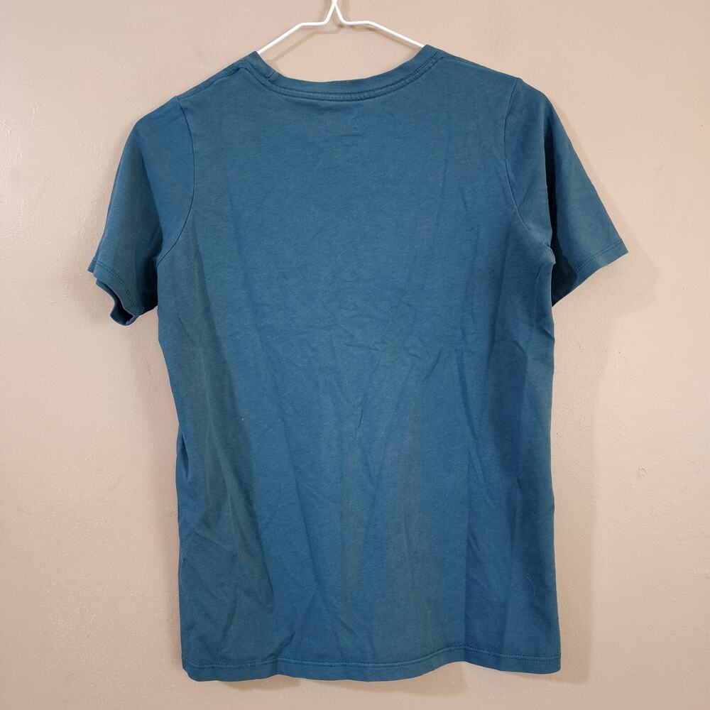 The Nike Dri Fit Boys Tee Size L 10 Teal Short Sleeve Crew Neck Basketball Shirt - Picture 6 of 8
